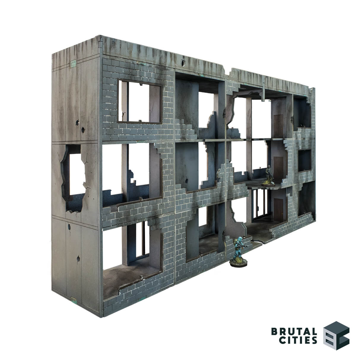 28mm ruined concrete apartment terrain