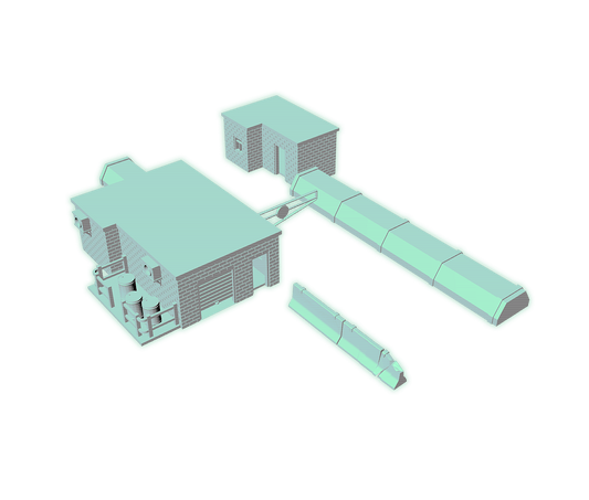 brick and concrete factory checkpoint terrain stl file