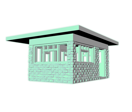 Brick guard house terrain stl file for 3d printing