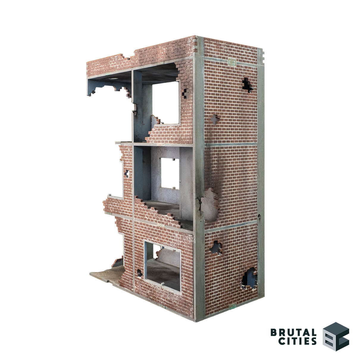 small brick ruined building mdf terrain