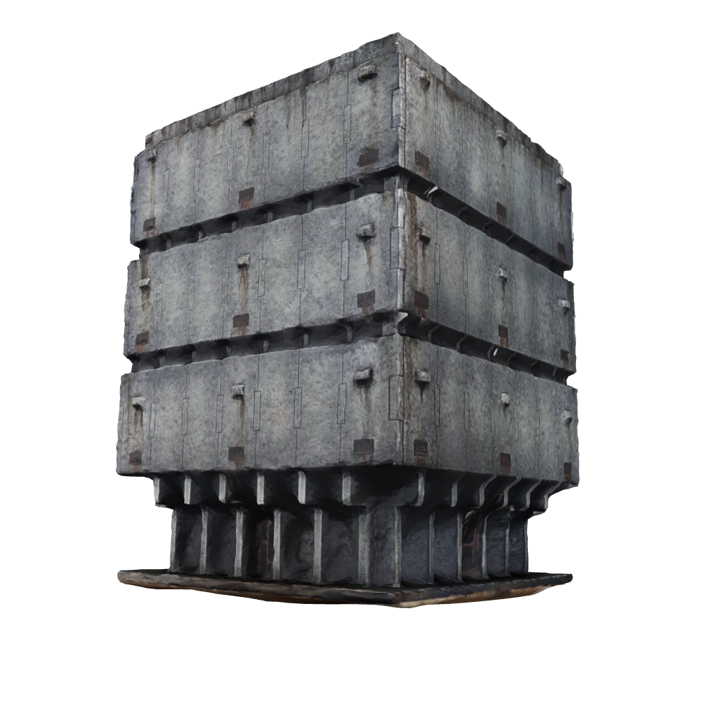 15mm sci fi terrain tower painted grey. THe tower has a brutalist symetrical design and scales wth 6mm miniature games aswell.