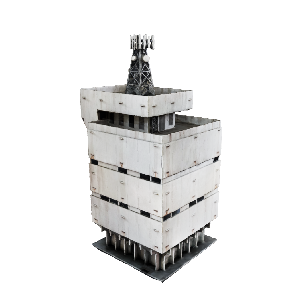28mm Terrain sci fi tower 3d augmented reality model painted white
