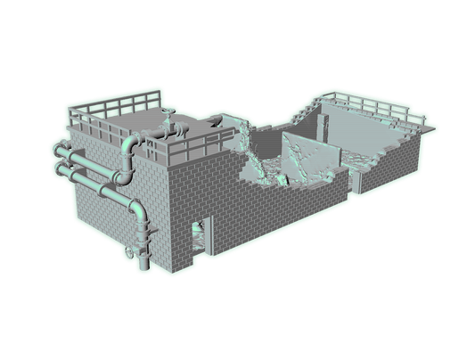 ruined pump house terrain STL