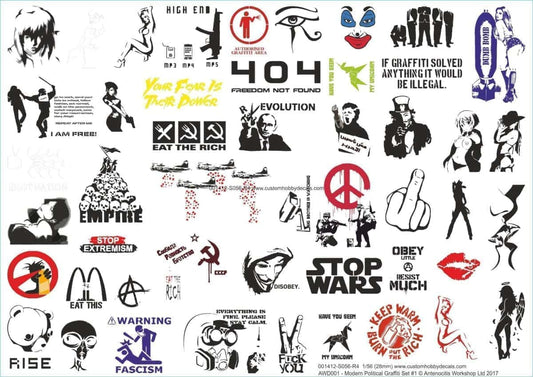 Modern Political Graffiti Decals - Wargaming Terrain