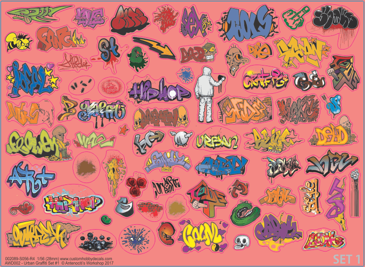 28mm Urban Graffiti Decals - Wargaming Terrain