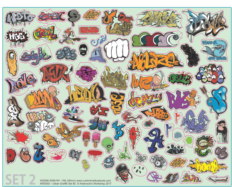 28mm Urban Graffiti Decals - Wargaming Terrain