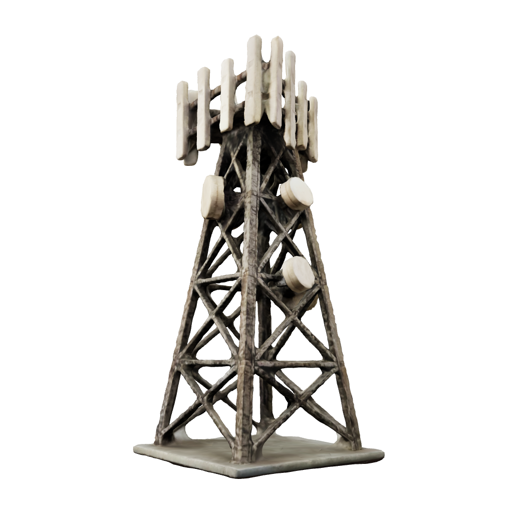3D model / AR Model of Communication tower for miniature wargaming terrain use - steel framed tower,