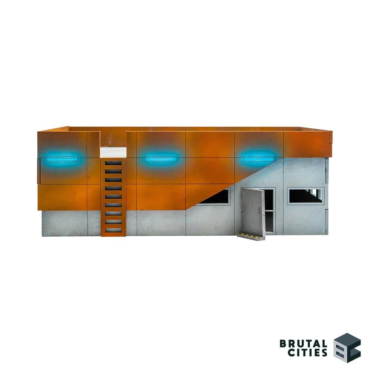 Side view of the eternity labs with ladder and door access