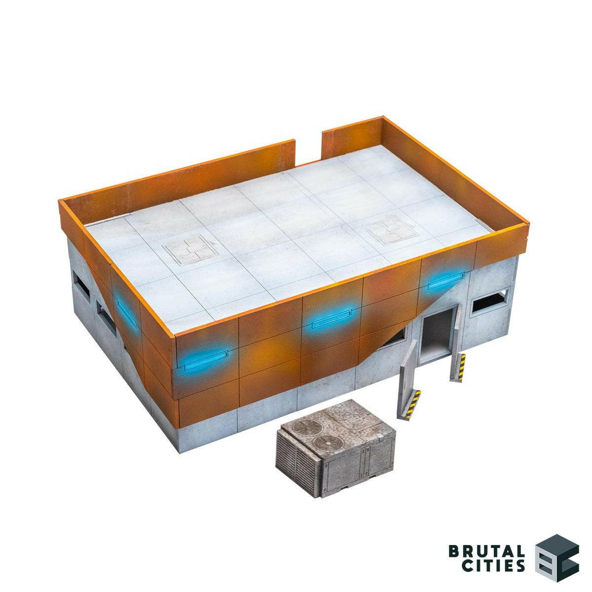 Office building with air conditioning unit and removable doors