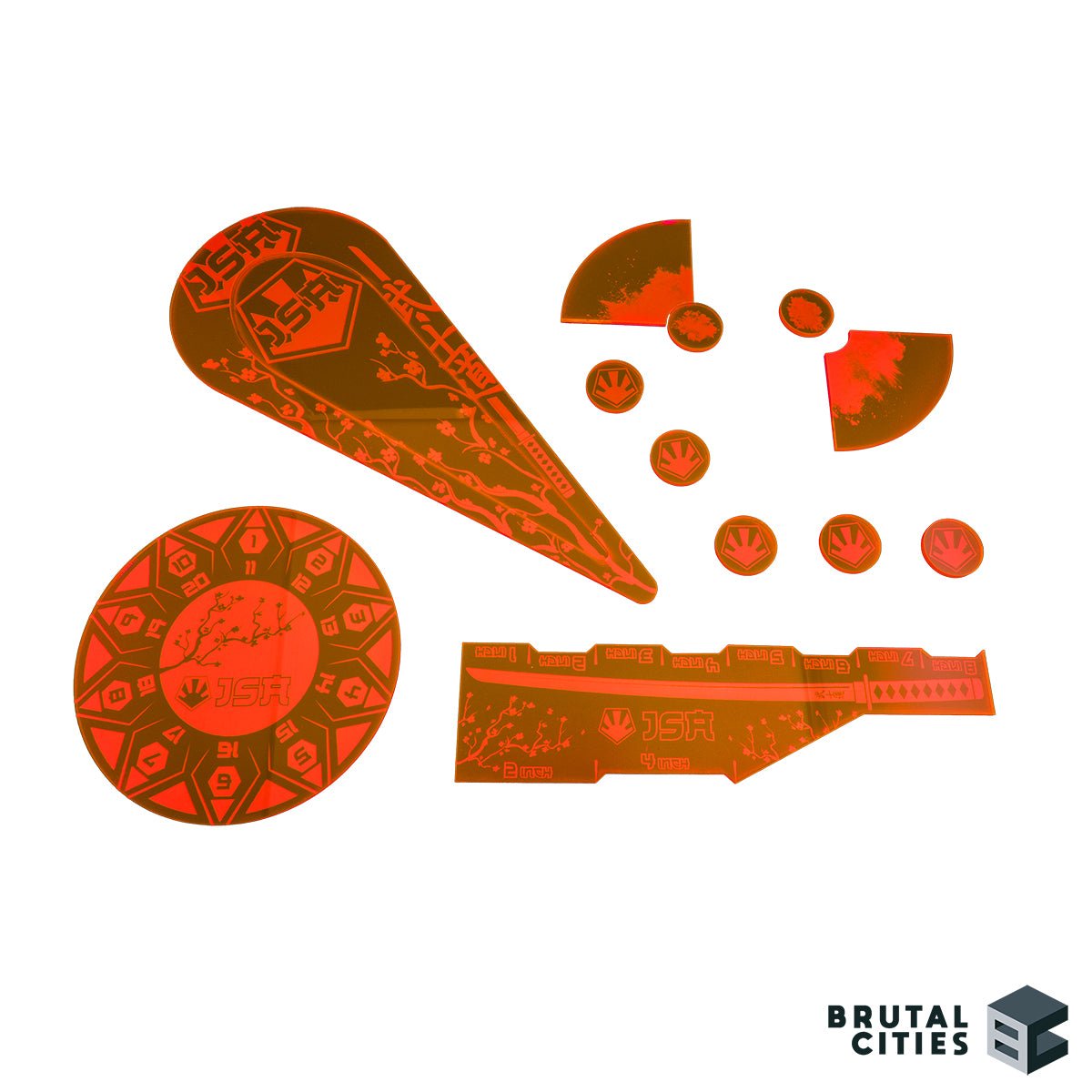 Infinity the game compatible templates -JSA blast and smoke markets, ruler and tokens