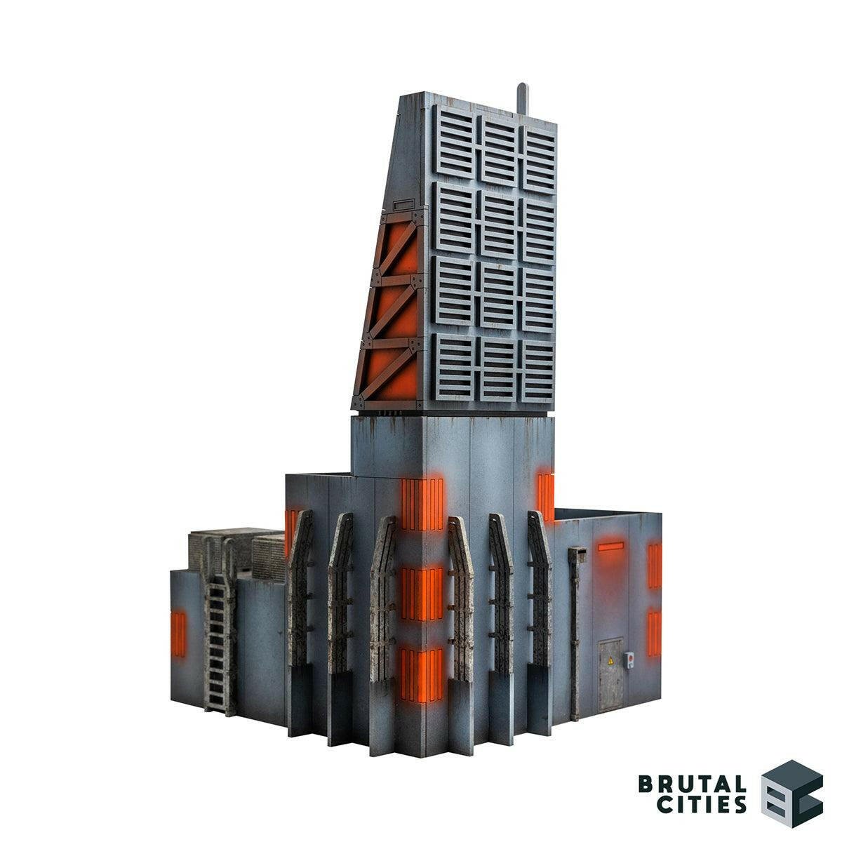Futuristic building scenery with detachable upper level