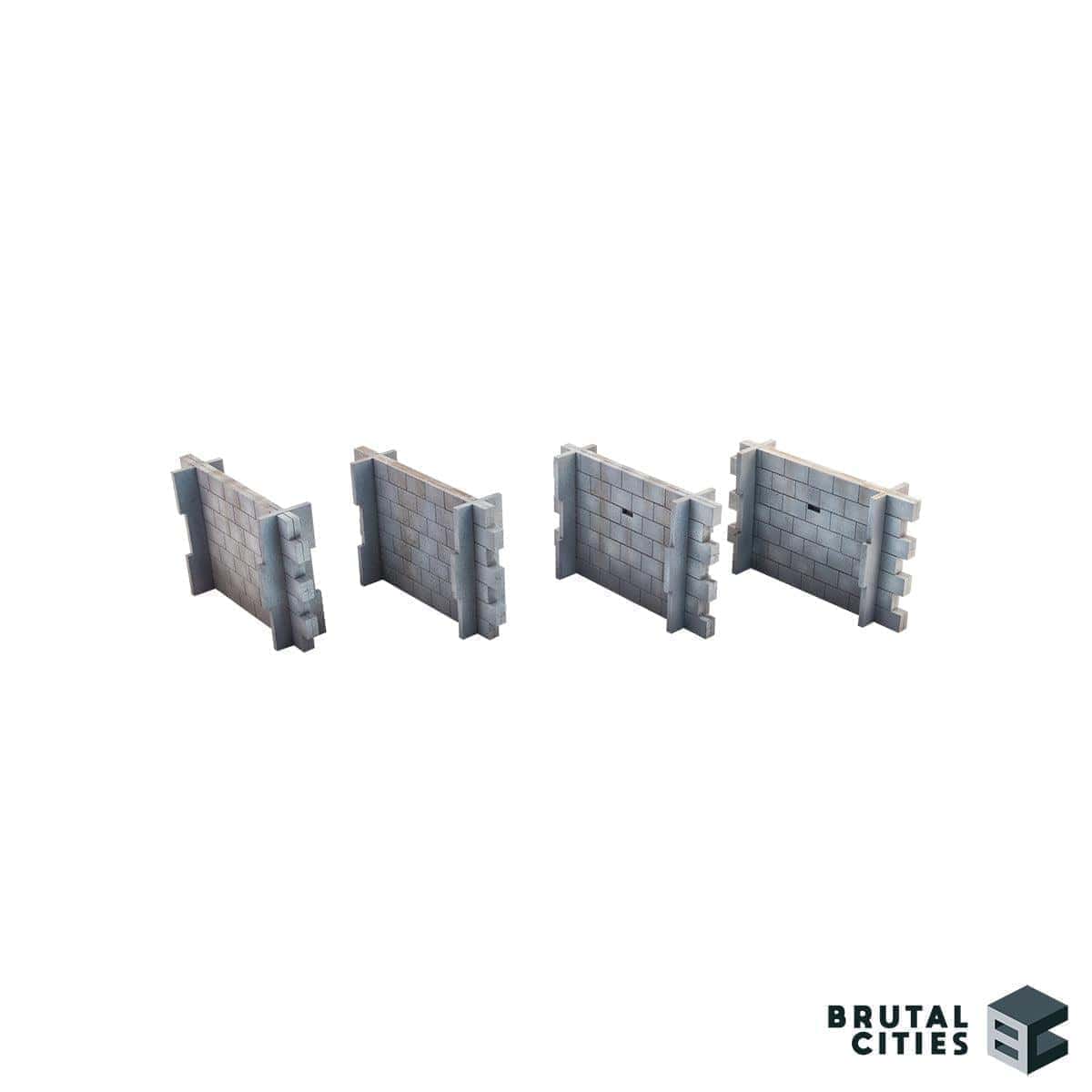 four sections of laser cut mdf masonry wall terrain