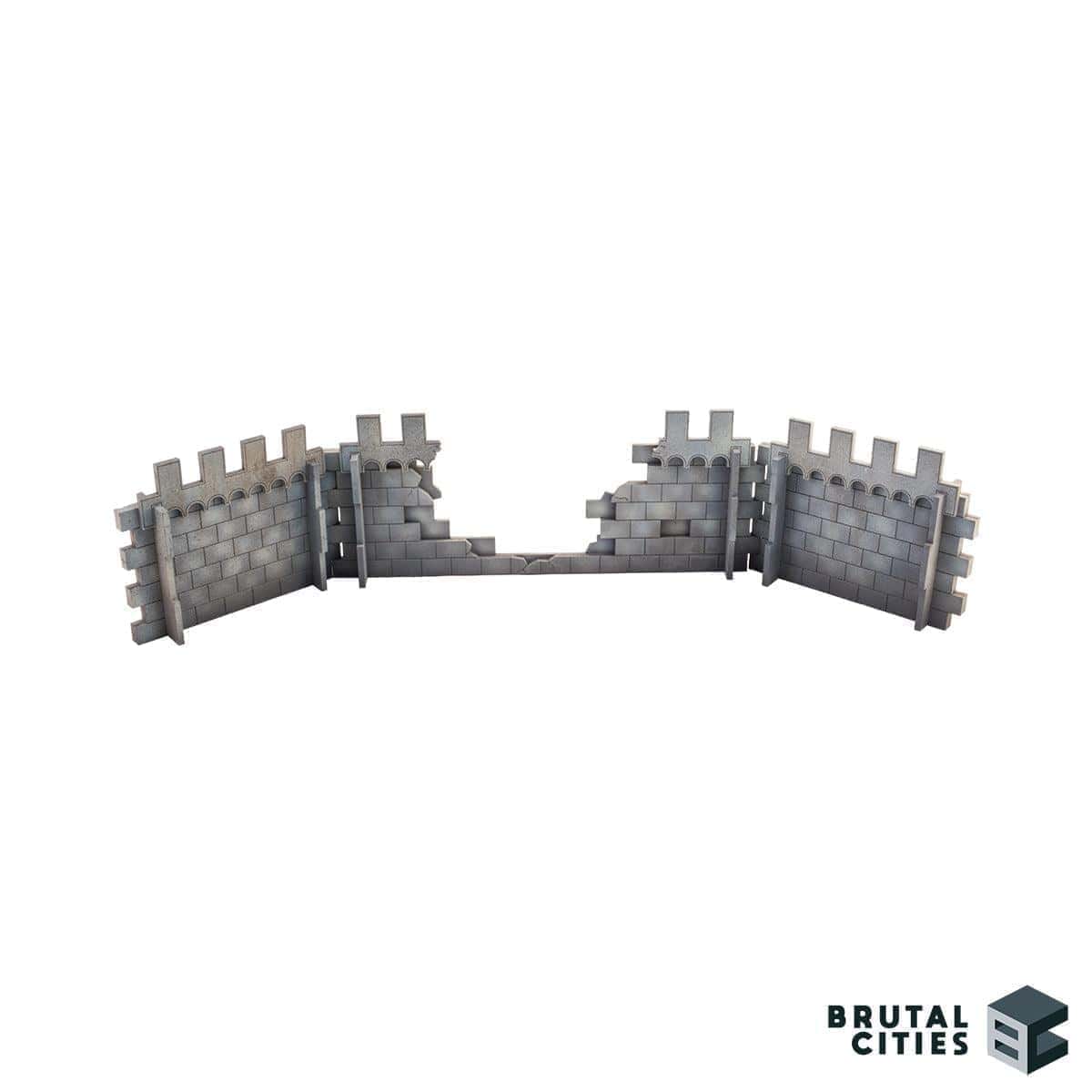 ruined stone wall terrarin in three sections