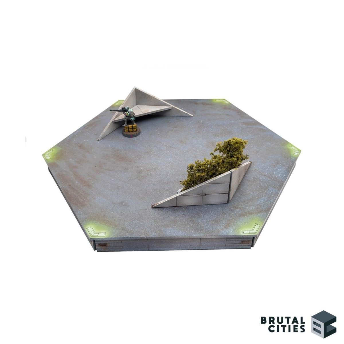 brutal cities raised platform with bench and planter