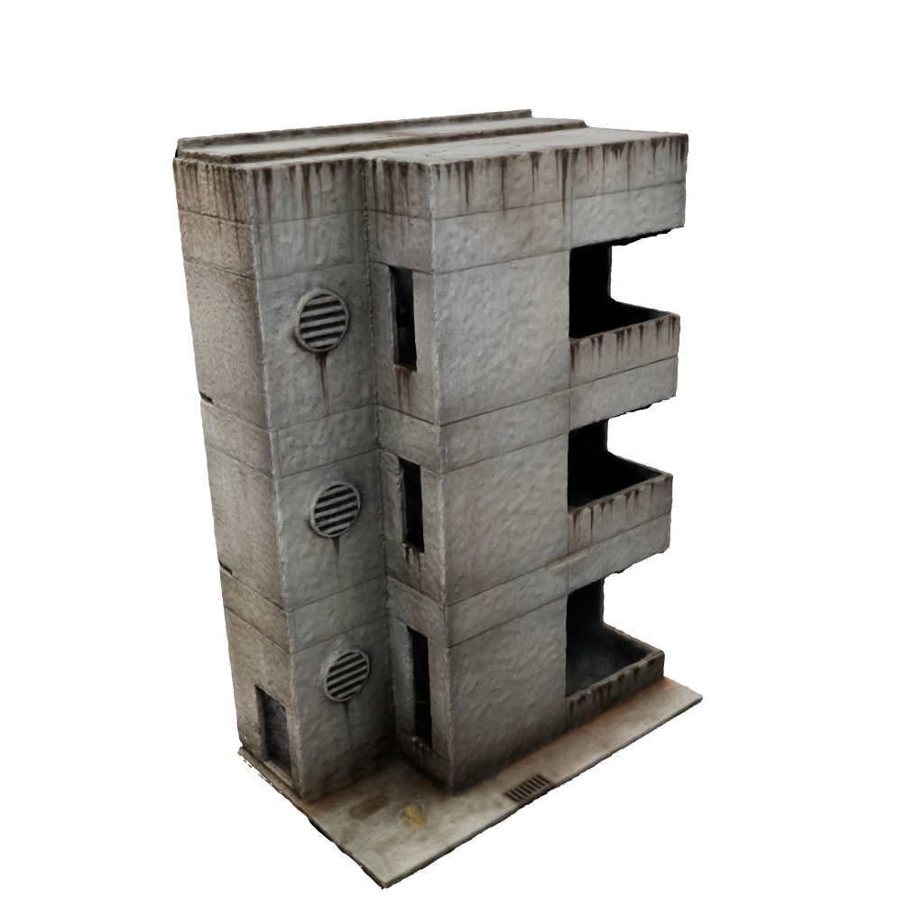 Three story sci-fi office terrain. Augmented reality 3d model