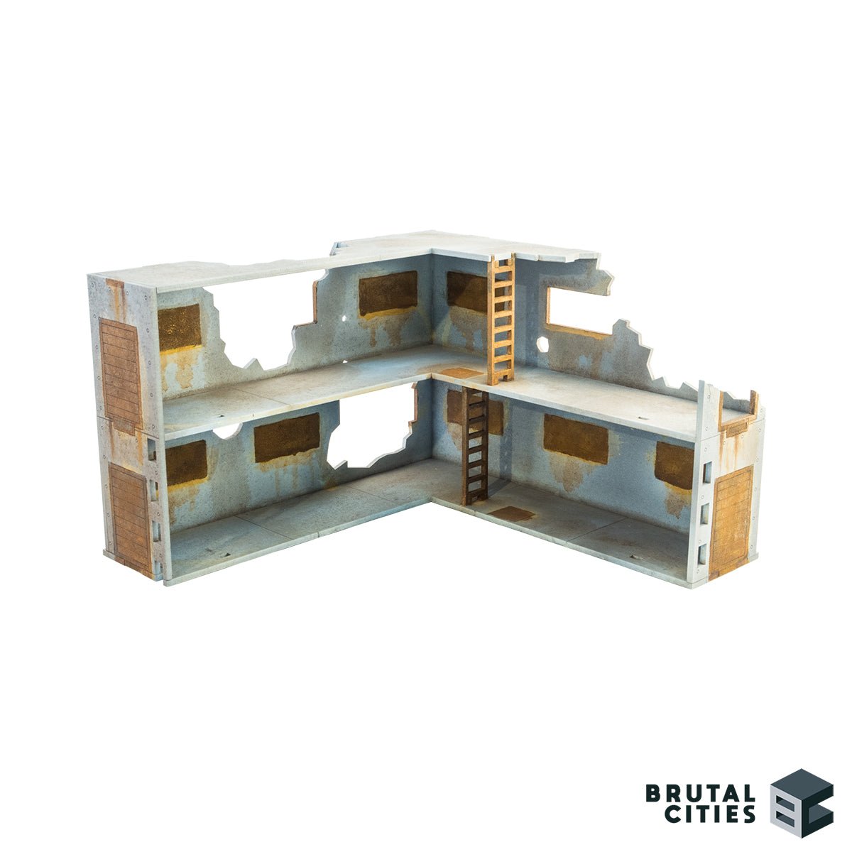 battle damaged l-shape fortress terrain