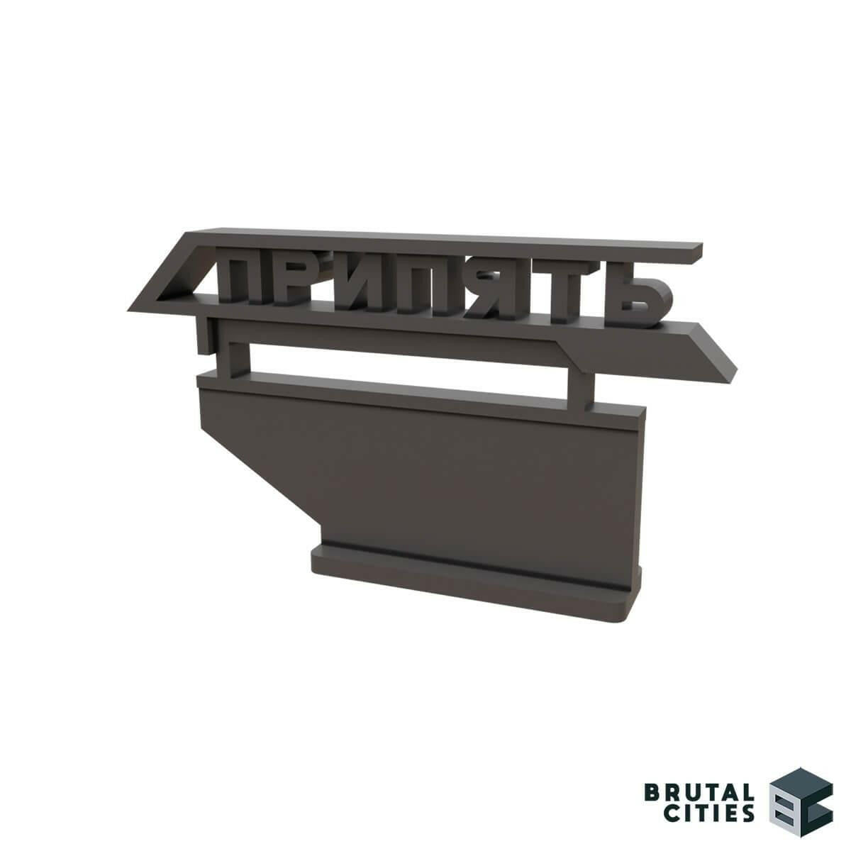 Zona Alfa - Pripyat City Sign 3d Printing STL - Wargaming Terrain