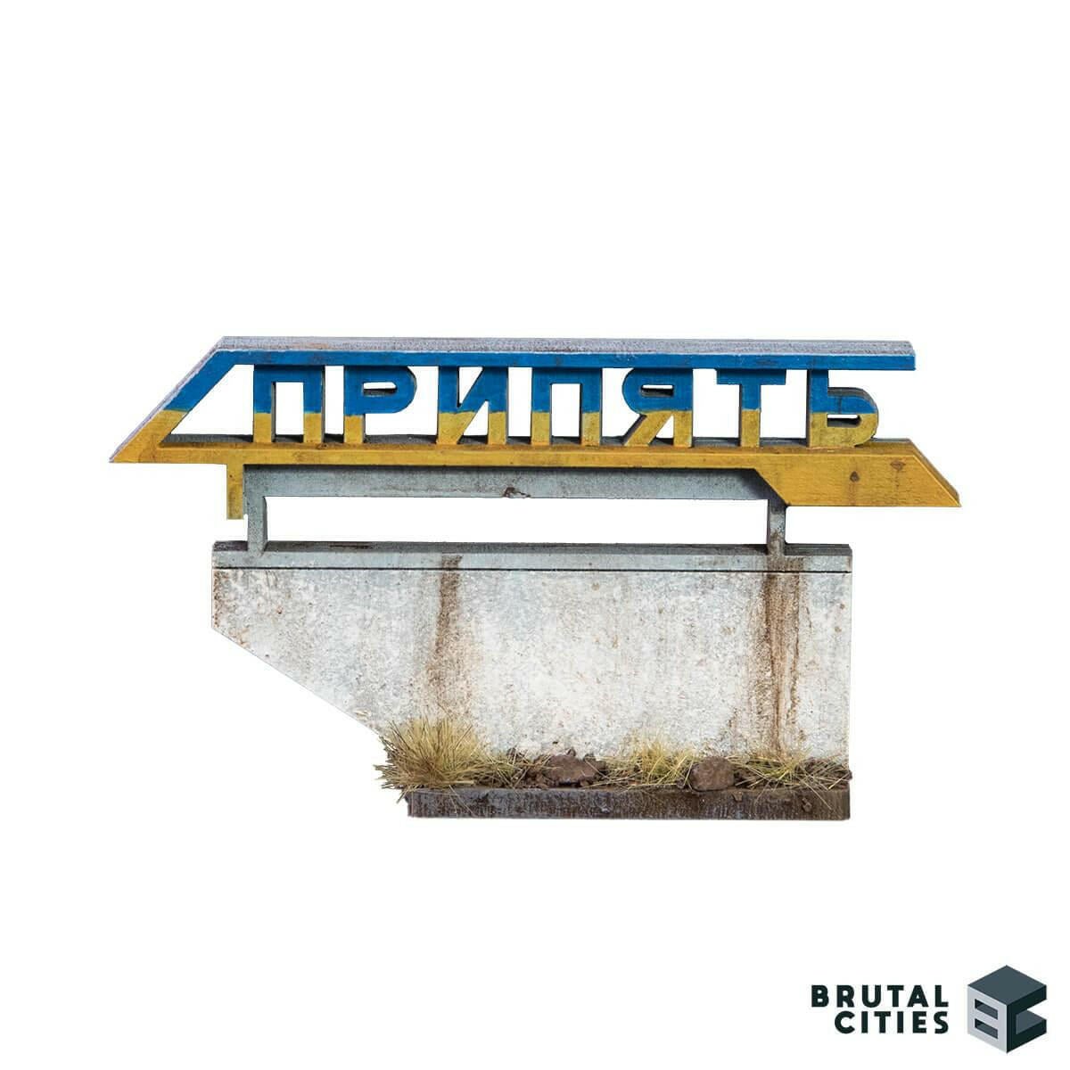 Zona Alfa - Chernobyl / Pripyat City Sign Terrain - Wargaming Terrain