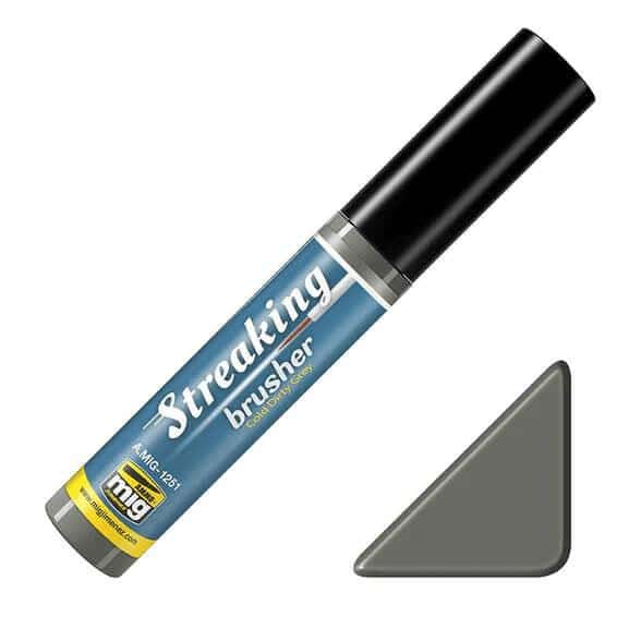 cold dirty grey streaking brusher for modelling