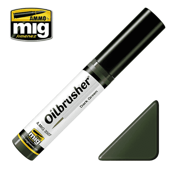 dark green oilbrusher miniatures weathering