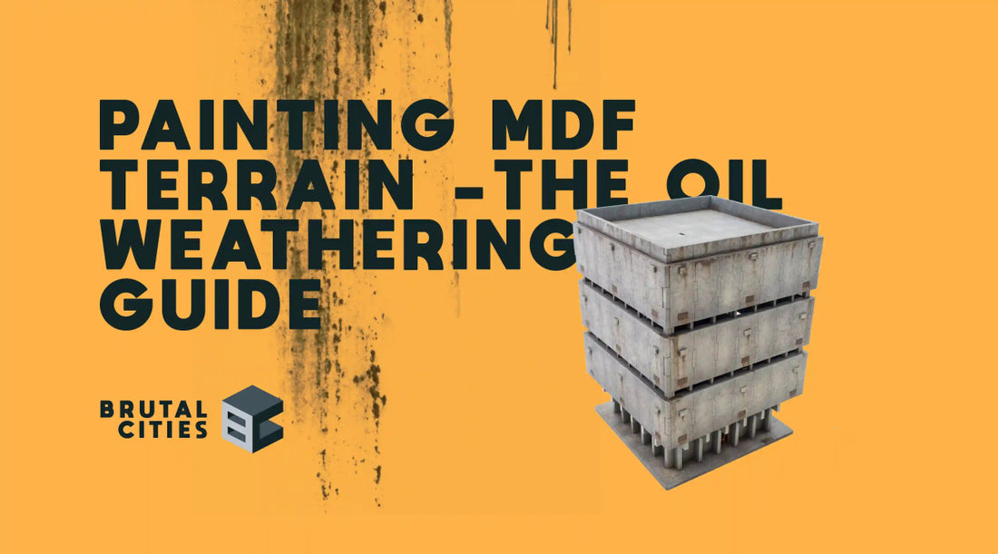 mdf building with the text painting mdf terrain - the oil weathering guide