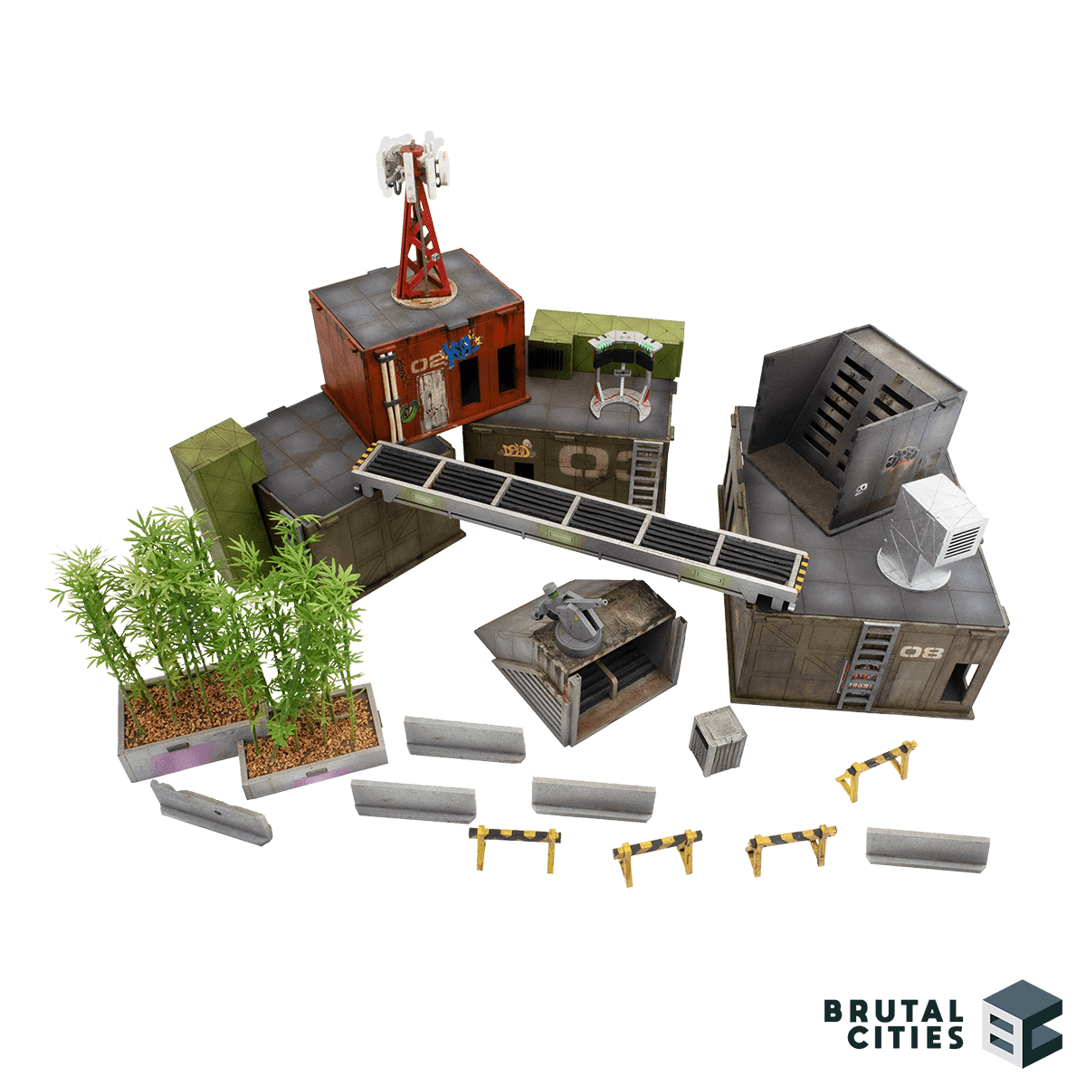 28mm cyberpunk terrain buildings and scatter terrain