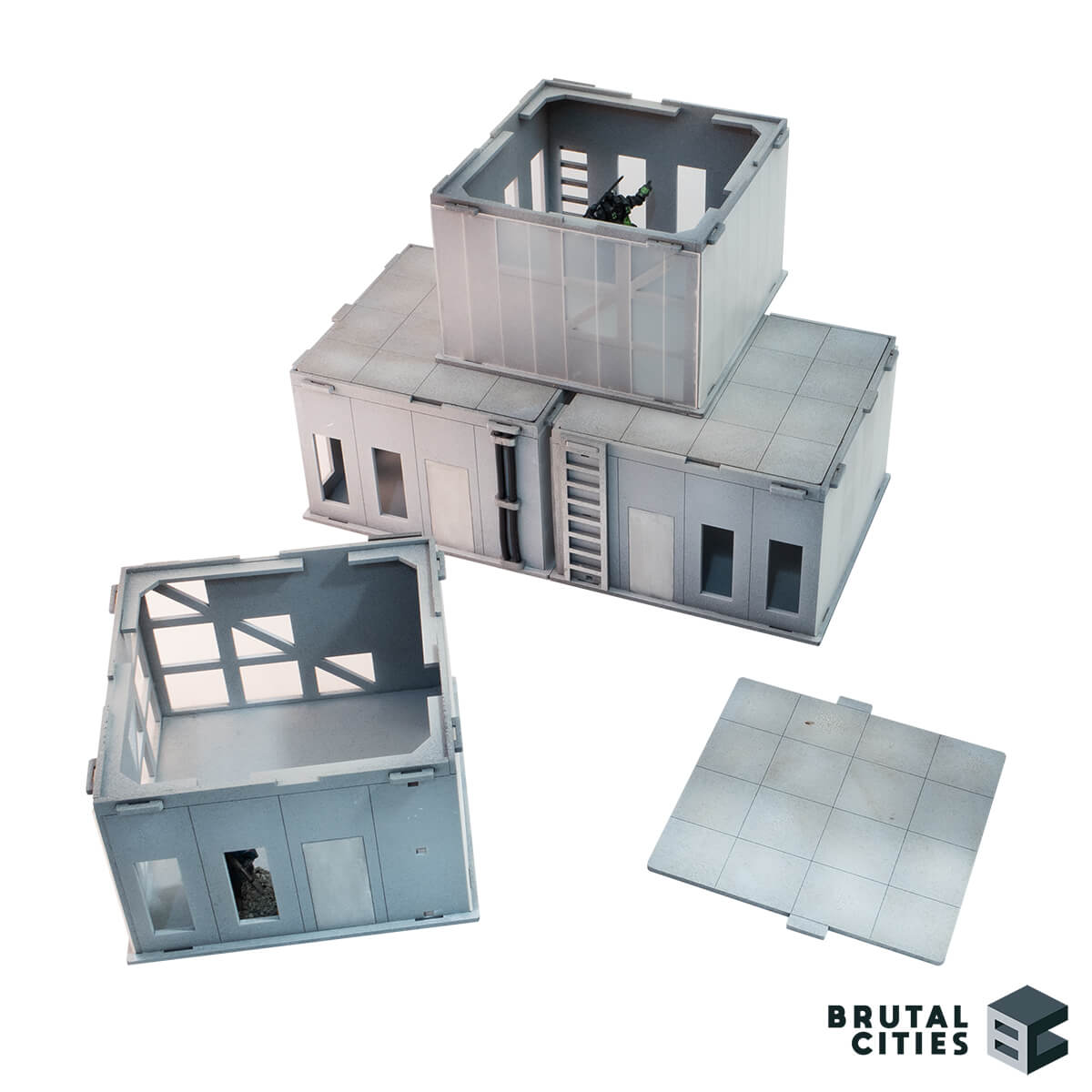 Trapper Biotech Modules Square | MDF Sci-fi Terrain – Brutal Cities