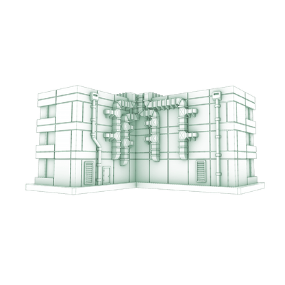 Interior corner view of 3d printing stl file terrain building