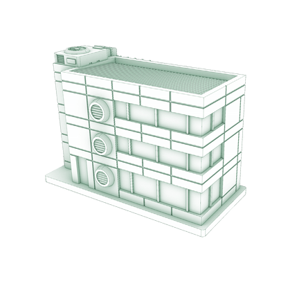 Front view of 3d printing stl file terrain building