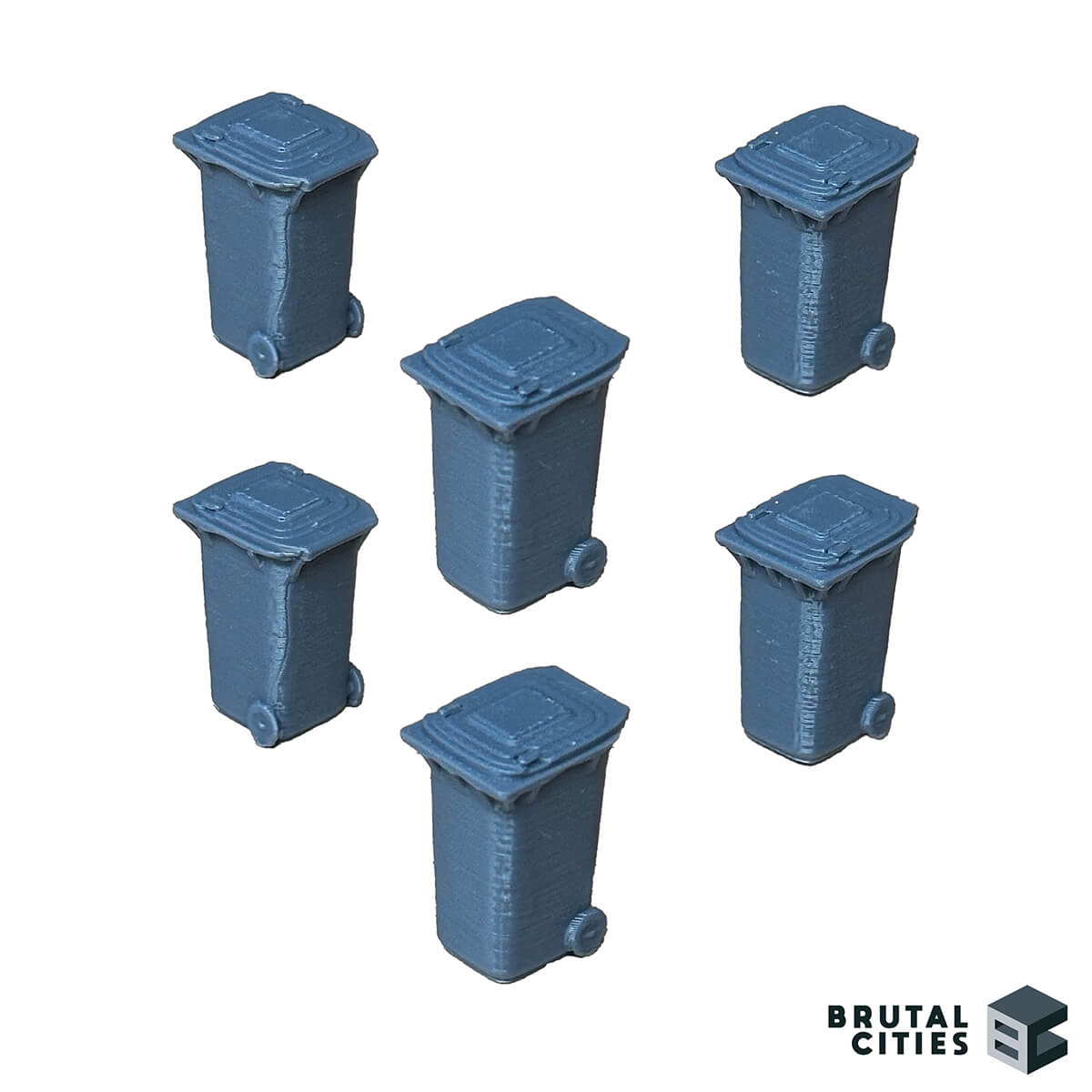 6 x  3d printed wheelie bins 28mm scatter terrain