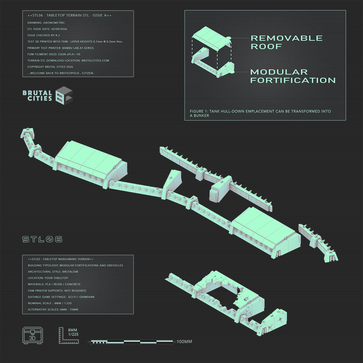 Epic Scale Reinforced Obstacles & Fortifications - Terrain STL Files