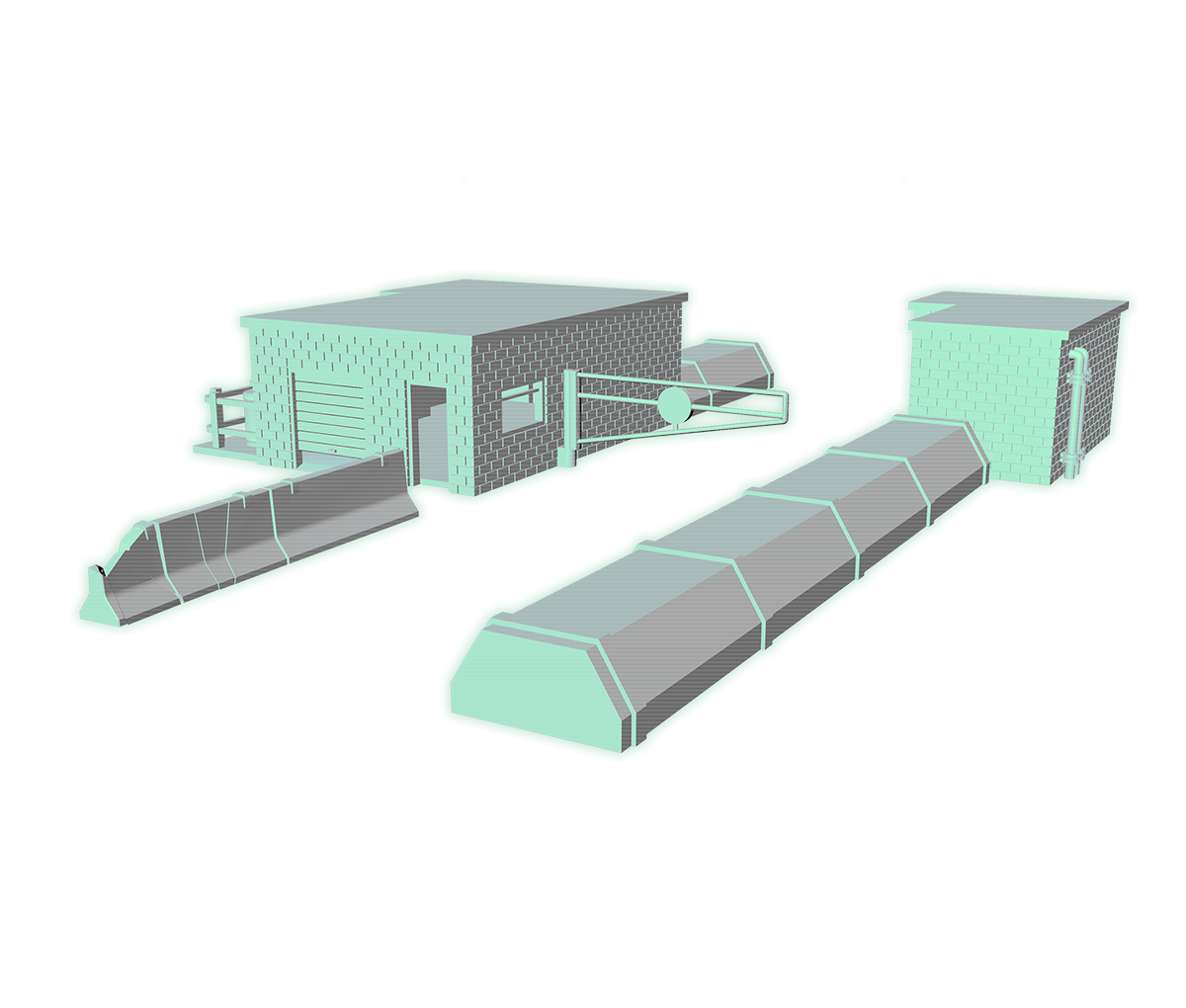 Factory Entrance / Checkpoint Terrain | STL files | Brutal Cities