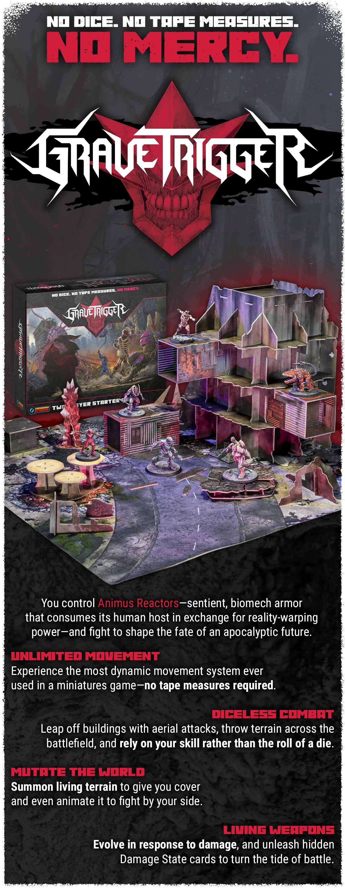 Grave trigger starter box contents with logo and words 