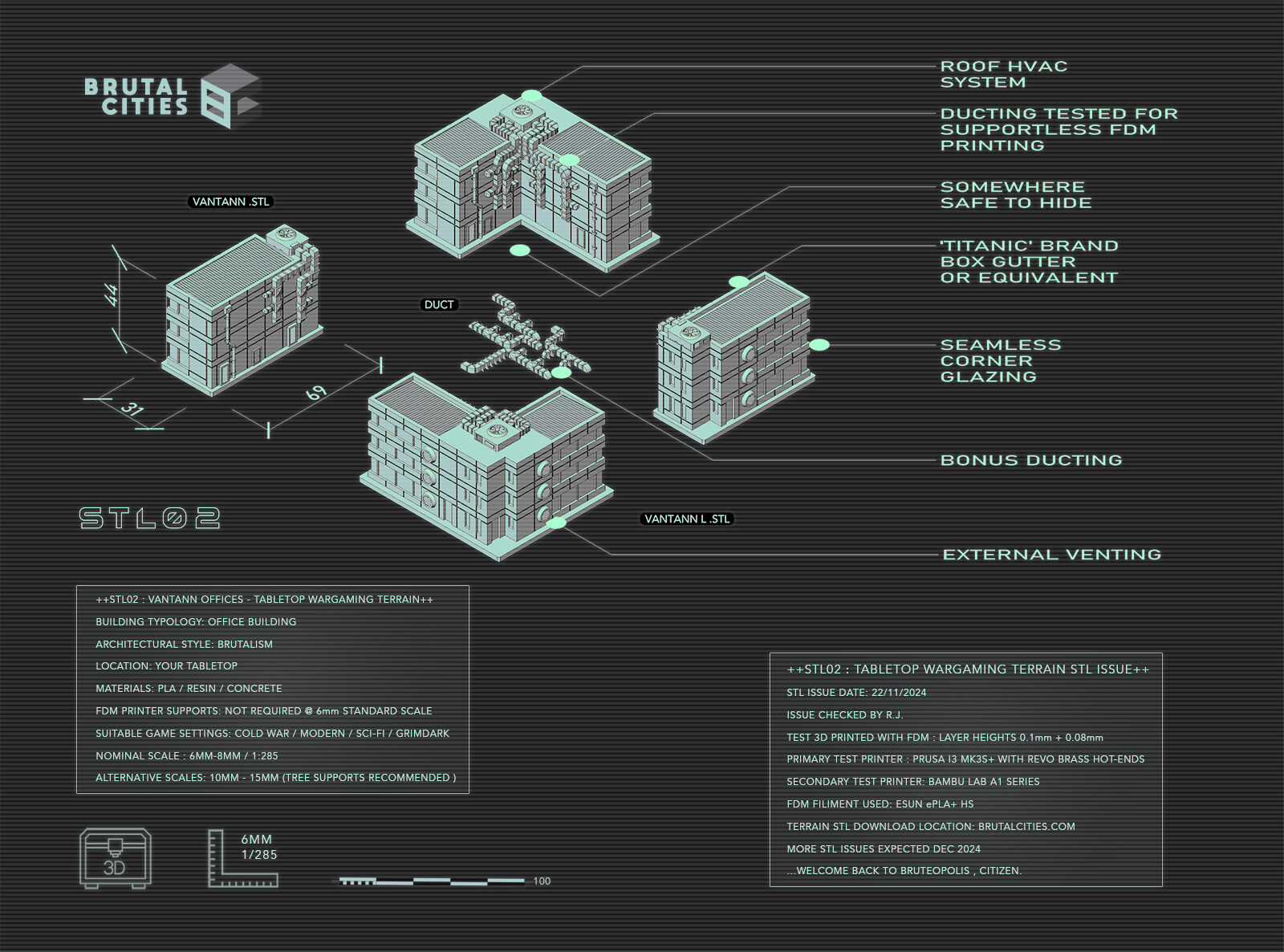 architectural diagram of sci fi office terrain .stls