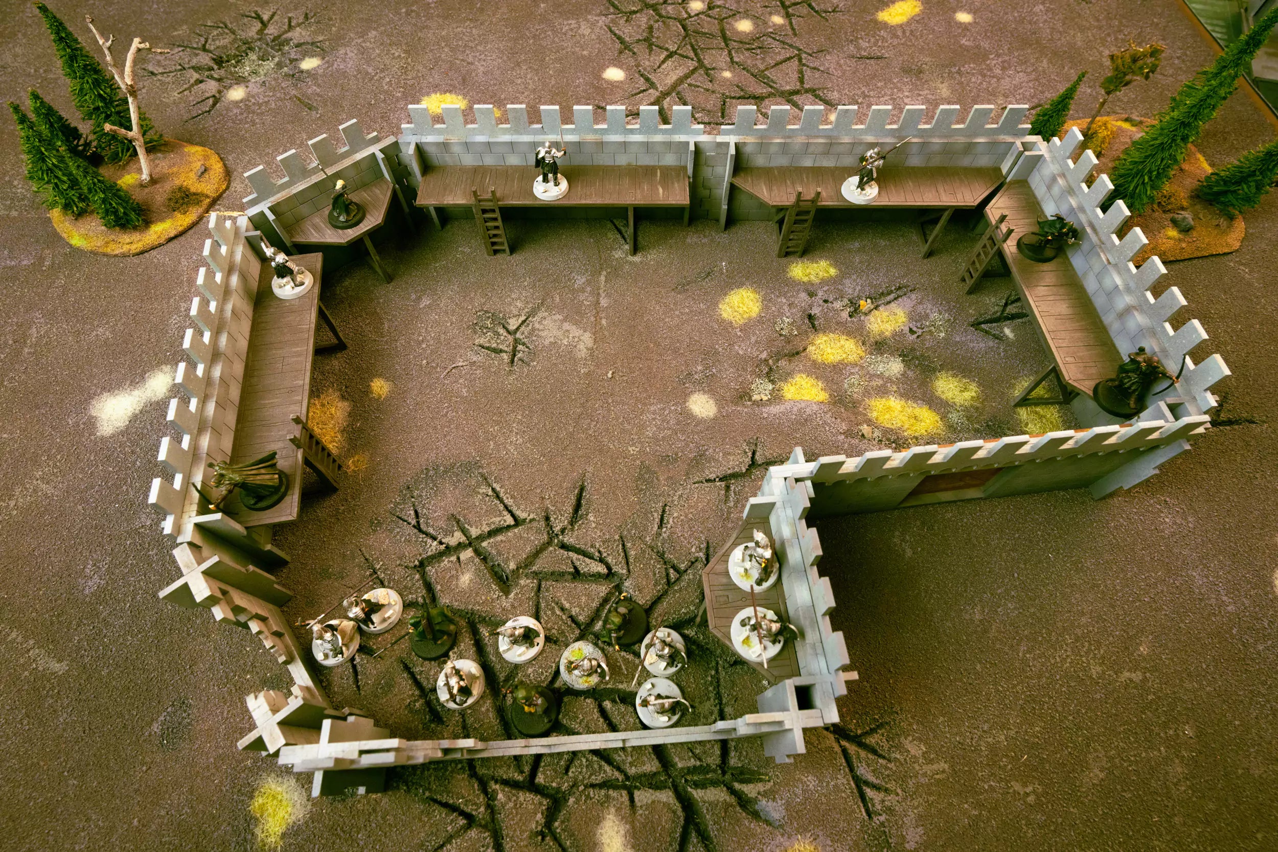 lord of the rings fortified wall terrain with buttresses and walking platforms