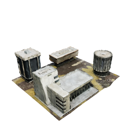A 3d model showing the terrain scale of the brutalist civic centre terrain
