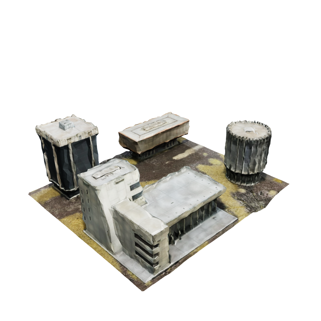 A 3d model showing the terrain scale of the brutalist civic centre terrain