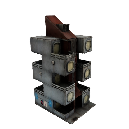Four story capsule tower terrain. 3d augmented reality terrain