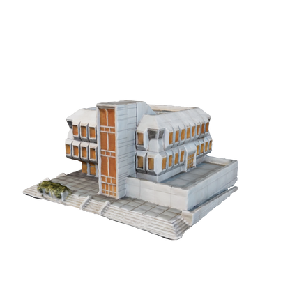 3d AR model of brutalist terrain