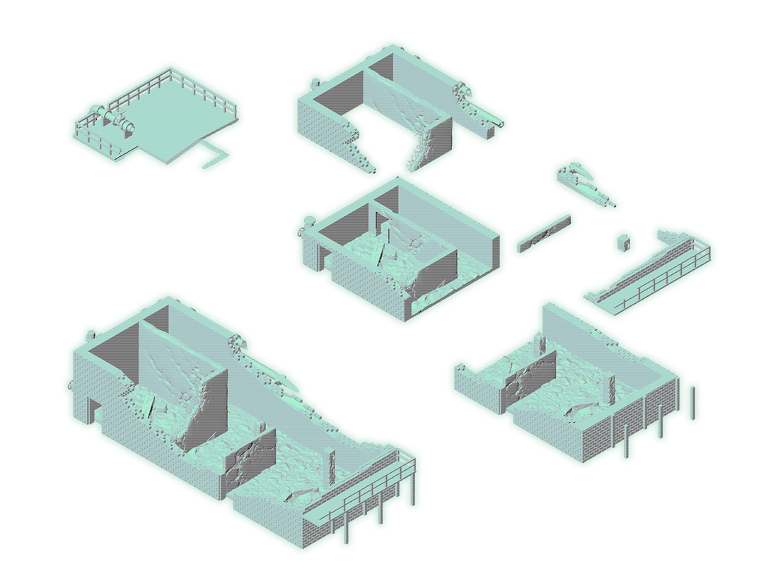 Pump House Ruins Terrain | 3D Printable STL files | Brutal Cities