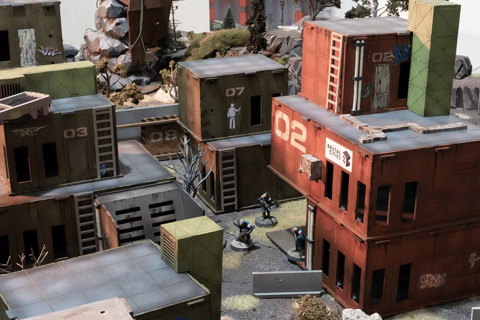 grimdark warhammer 40k terrain with roadblocks