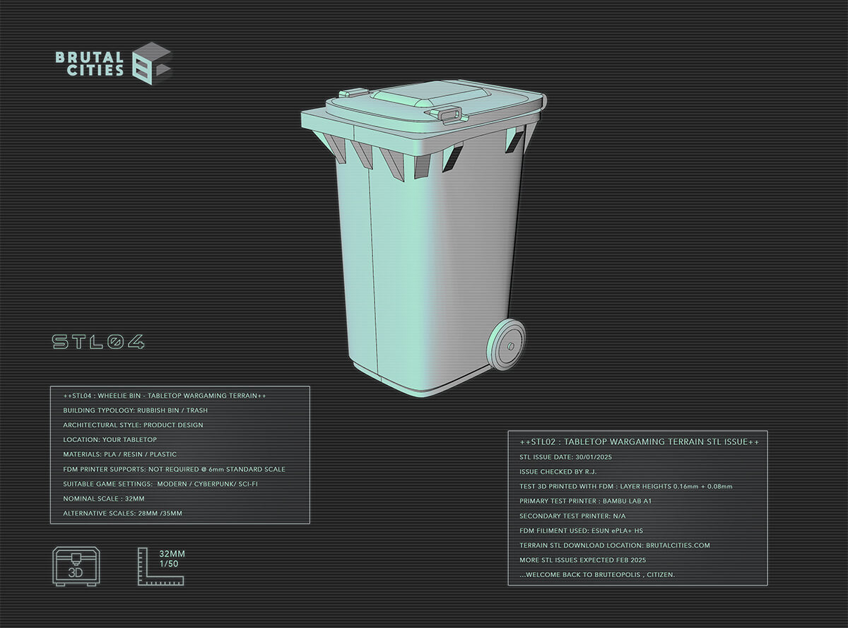 stl file for 3d printing of a wheelie bin