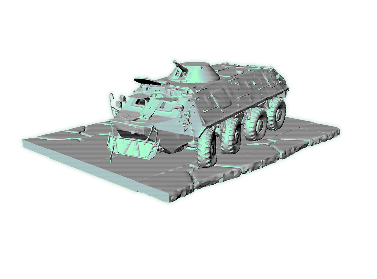 Wrecked BTR-60 Scatter Terrain | 3D Printable STL files | Brutal Cities
