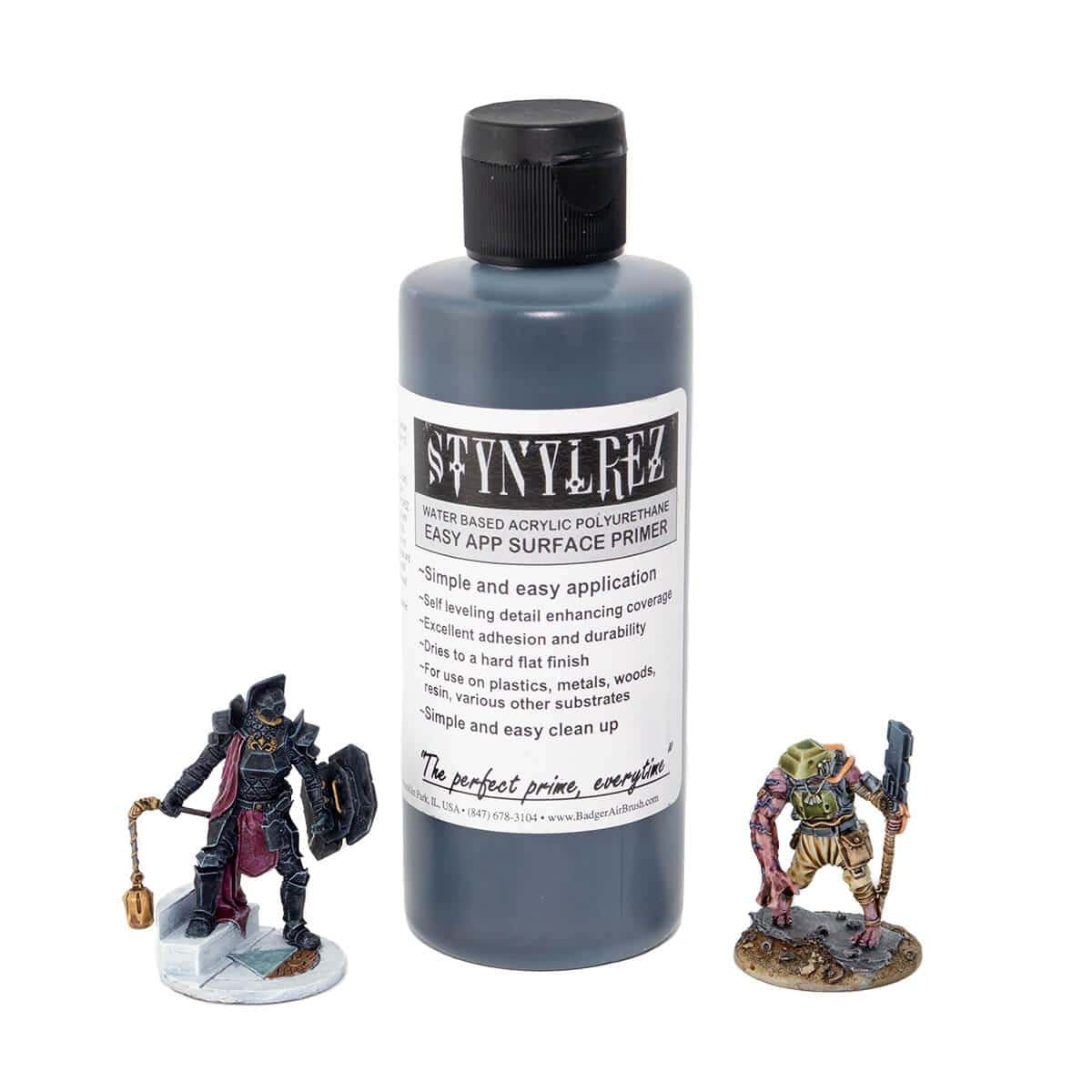 Badger Stynylrez acrylic polyurethane primer 120ml / 4Oz with minatures