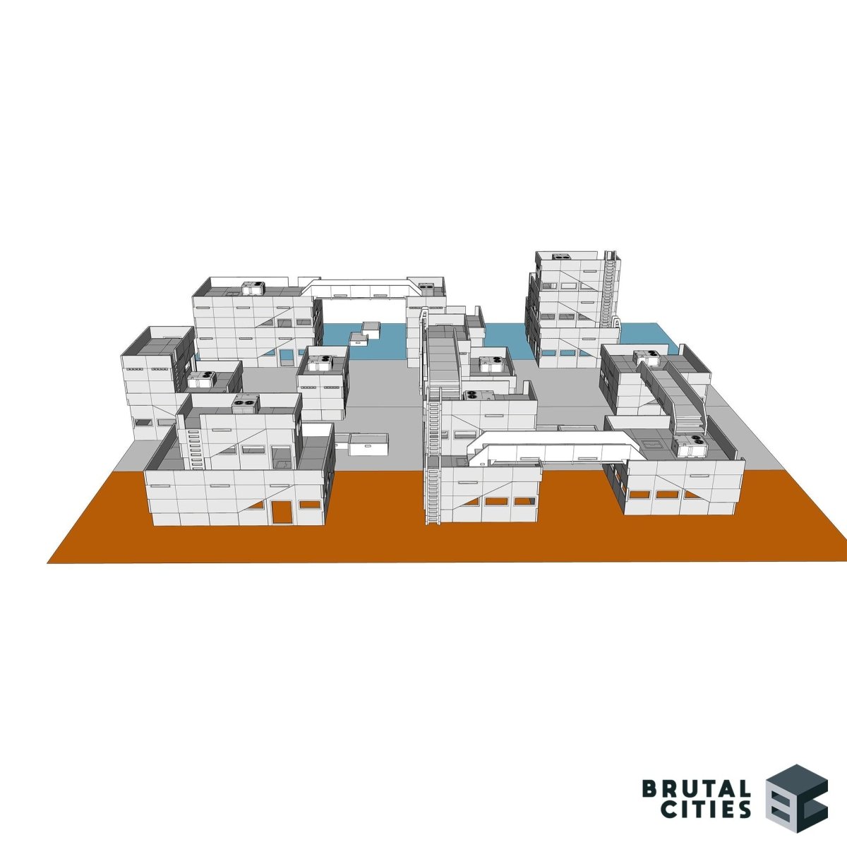 Table layout of terrain on a 4x4 tabletop