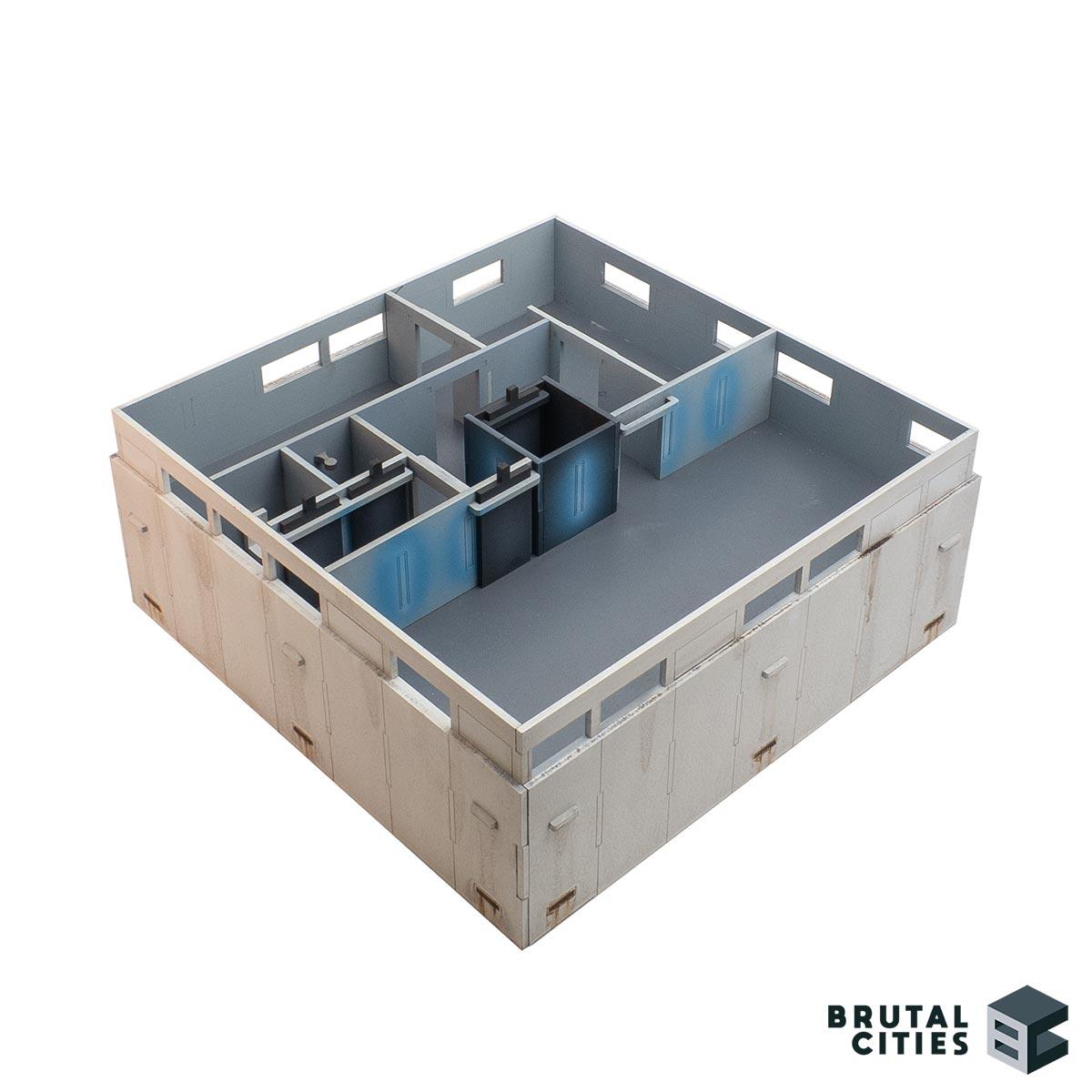 Interior wall layout for bruteopolis plaza tower cyerpunk terrain