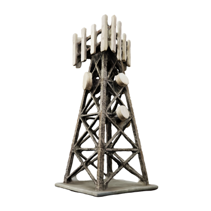 3D model / AR Model of Communication tower for miniature wargaming terrain use - steel framed tower,