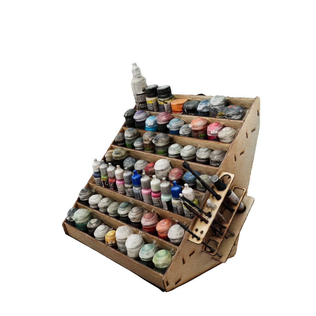 MDF Hobby Paint Rack Holds 63 or 77 Paints Brutal Cities