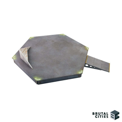 hex pontoon terrain sci-fi with planter and ramp