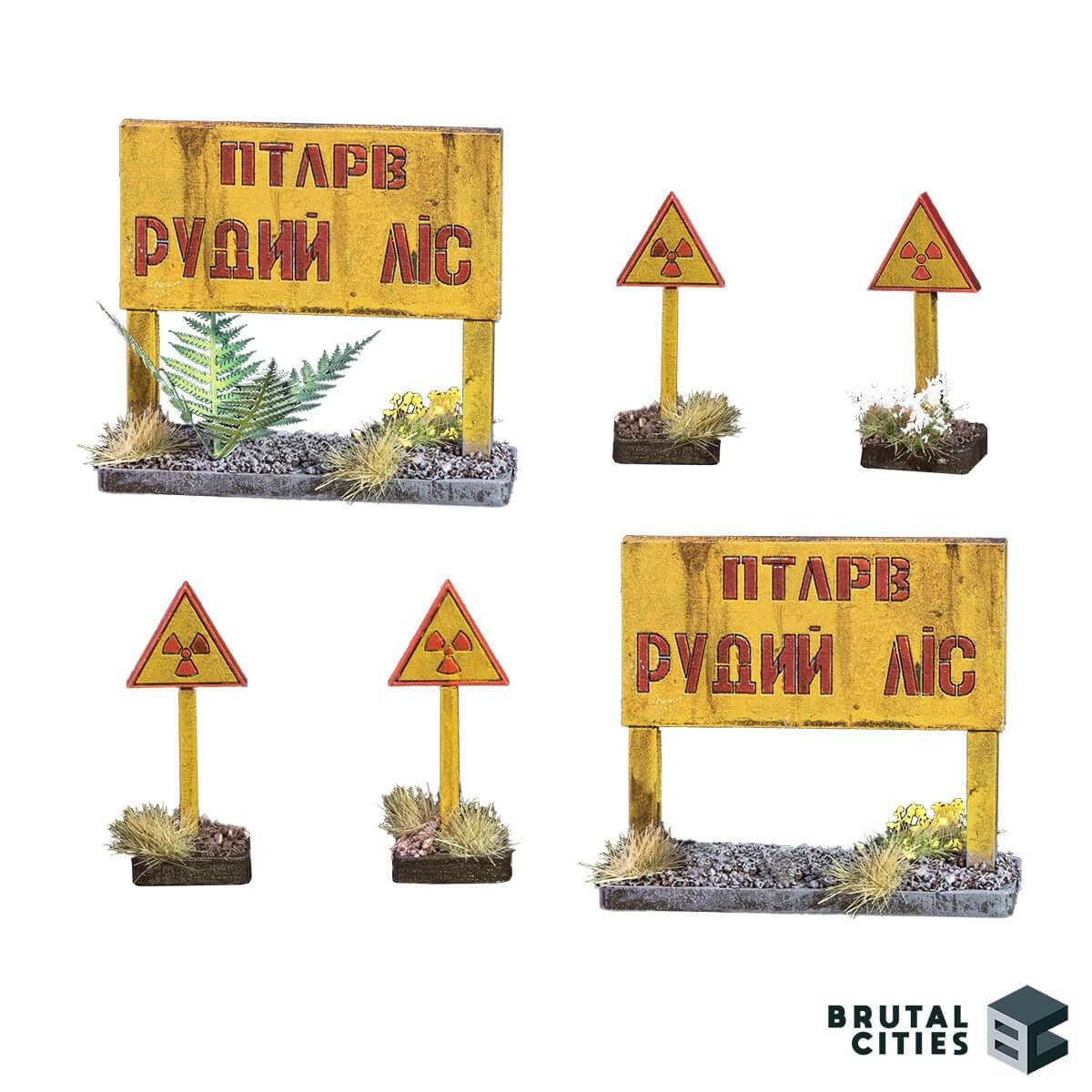 Zona Alfa - Red Forest / Radiation Signs - Wargaming Terrain 